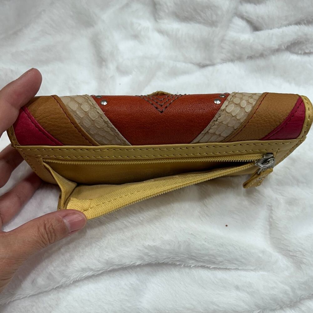 Fossil Long Live Vintage 1954 Leather Women's Wallet Multicolor Patchwork - Picture 4 of 9